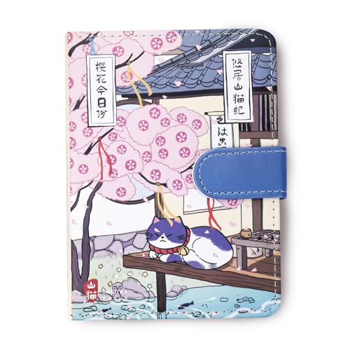 Zusammensetzung Notebook mit Magnetverschluss, Schulsachen Tagebuch Notizbuch Japanische Cartoons Gedruckt Cover, A5 Lined Schreibbuch Handmalerei Cover Notizbuch Pad Autotyp Handgezeichnetes (Blume) von Flylin