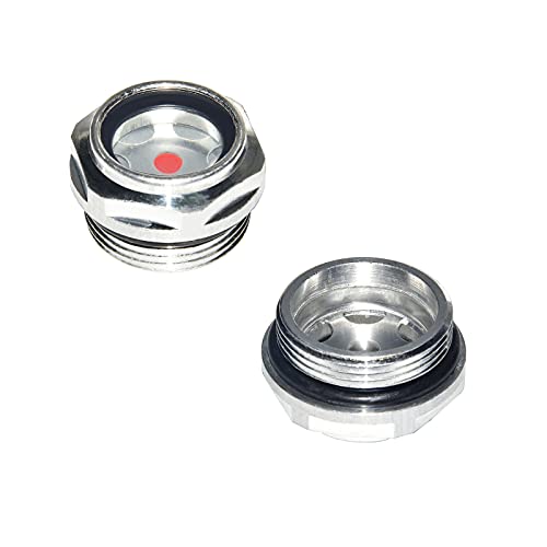 Flyshop Luftkompressor, Aluminiumlegierung, 33 mm x 2 m Durchmesser, Außengewinde, Ölwaage, Schauglas, 2 Stück von Flyshop