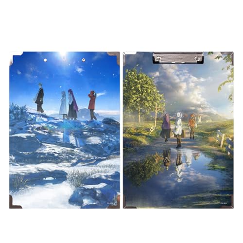 Flyshun Anime Frieren Figuren wasserfeste Holz-Ordner – 30 x 21 cm (A4), für Schule & Büro (Stil 2) von Flyshun