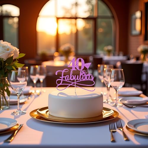 FmiyunEea 50 & Fabulous Kuchendekoration zum 50. Geburtstag und goldene Hochzeit, 40 Stück von FmiyunEea