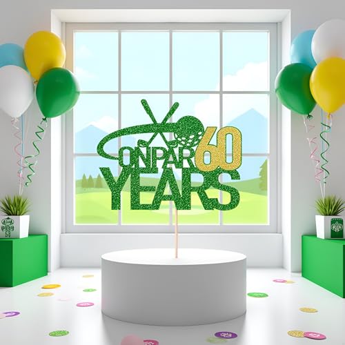 Fore! 60 Jahre Golf-Thema-Kuchenaufsatz – Happy 60th Birthday oder Anniversary Party Decor (60) von FmiyunEea