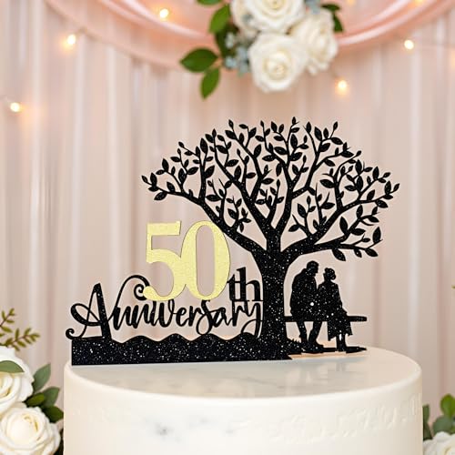 Tortenaufsätze zum 50. Hochzeitstag, Party-Dekorationen, 50. Hochzeitstag, Firmenjubiläum, Geburtstagsparty-Dekorationen (50) von FmiyunEea