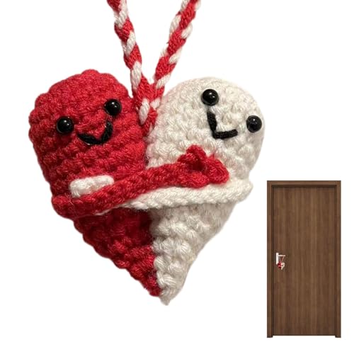 FmtwPhn Handgefertigte gewebte Puppen – gestrickte gehäkelte gewebte herzförmige Umarmungspuppe | Handgemachte positive Herz-Häkelpuppe für Schlafzimmer, Zuhause, Klassenzimmer FmtwPhn Handgefertigte gewebte Puppen – gestrickte gehäkelte gewebte herzförmige Umarmungspuppe | Handgemachte positive Herz-Häkelpuppe für Schlafzimmer, Zuhause, Klassenzimmer von FmtwPhn