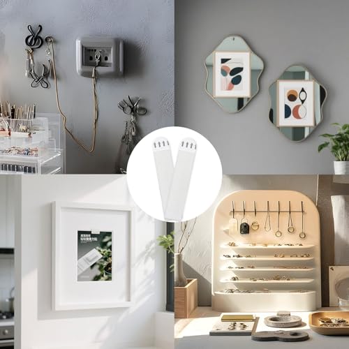 FmtwPhn Klettband Mit Klebebeschichtung | Selbstklebende Klettstreifen,12 Stücke Wiederverwendbar Kein Lochen Für Büro Wohnung Schlafzimmer von FmtwPhn