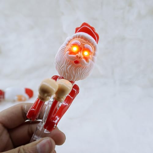 FmtwPhn Kugelschreiber | Box Action Weihnachtsmann Kugelschreiber,Gel Tinte Schreibgerät mit Licht Niedliches Spielzeug für Journaling Schreibtisch Urlaub Studentenbüro Schule Lehrer Männer Frauen von FmtwPhn