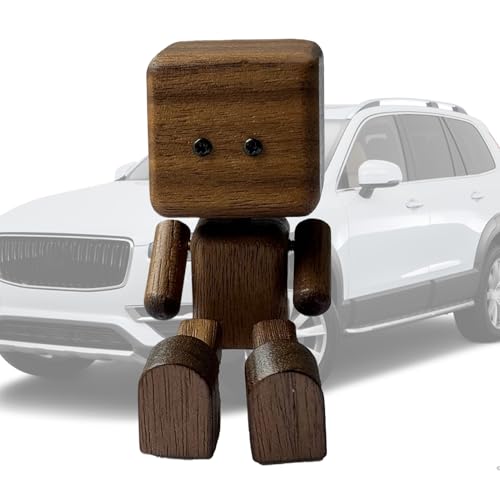 FmtwPhn Wackelnde Holzfigur, 6x3.7cm Wackelnder Holzmann, Schüttelnde Holzfigur, Automobil Dekofigur Armaturenbret, Auto Deko Innenraum Reise Zuhause Schreibtisch Dekoration von FmtwPhn