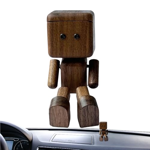 FmtwPhn Wackelnde Holzfigur, 6x3.7cm Wackelnder Holzmann, Schüttelnde Holzfigur, Automobil Dekofigur Armaturenbret, Auto Deko Innenraum Reise Zuhause Schreibtisch Dekoration von FmtwPhn