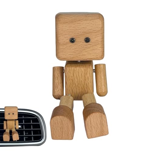 FmtwPhn Wackelnde Holzfigur, 6x3.7cm Wackelnder Holzmann, Schüttelnde Holzfigur, Automobil Dekofigur Armaturenbret, Auto Deko Innenraum Reise Zuhause Schreibtisch Dekoration von FmtwPhn