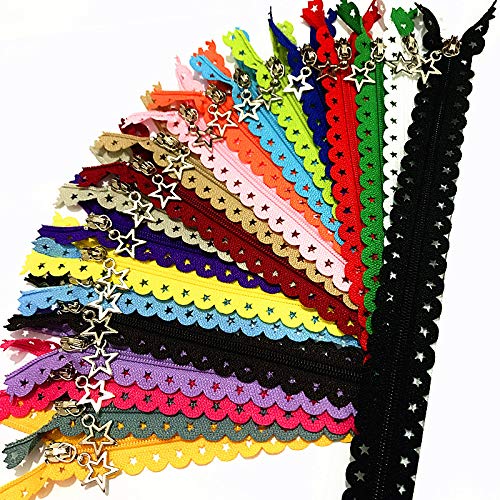 Nylon-Reißverschlüsse in Sternform, geschlossenes Ende, für Heimwerker, Nähen, Handwerk, Kleid, Betttaschen, gemischt, 30,5 cm, 20 Stück Nylon-Reißverschlüsse in Sternform, geschlossenes Ende, für Heimwerker, Nähen, Handwerk, Kleid, Betttaschen, gemischt, 30,5 cm, 20 Stück von FmyZwh