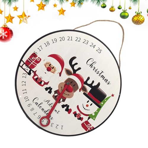 Advents -Countdown -Kalenderzeichen - 11,81 x 11,81 Zoll Holz Ornament Wall | Tragbare Urlaubszene Display Takt - für Studienraum - Schlafsaal rustikaler Winterpropie | Geschenk des Famili Advents -Countdown -Kalenderzeichen - 11,81 x 11,81 Zoll Holz Ornament Wall | Tragbare Urlaubszene Display Takt - für Studienraum - Schlafsaal rustikaler Winterpropie | Geschenk des Famili von Fmzrbnih