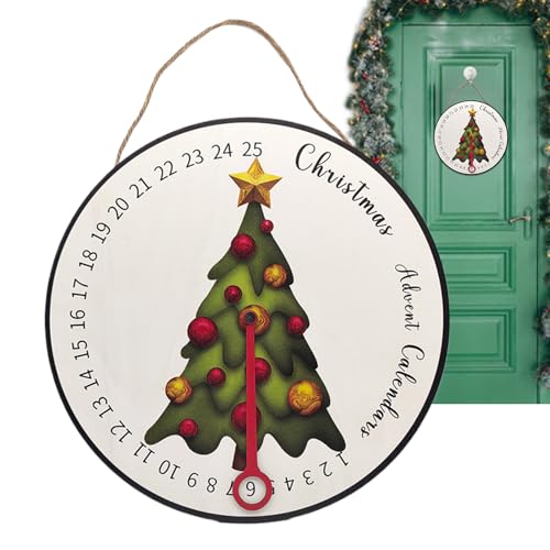 Advents -Countdown -Kalenderzeichen - 11,81 x 11,81 Zoll Holz Ornament Wall | Tragbare Urlaubszene Display Takt - für Studienraum - Schlafsaal rustikaler Winterpropie | Geschenk des Famili Advents -Countdown -Kalenderzeichen - 11,81 x 11,81 Zoll Holz Ornament Wall | Tragbare Urlaubszene Display Takt - für Studienraum - Schlafsaal rustikaler Winterpropie | Geschenk des Famili von Fmzrbnih