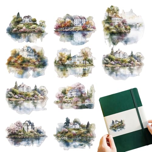 Aufkleber für Scrapbooking | Japanische Papier Natur Landschaft Aufkleber - Kunst Handwerk Supplies Selbstklebende Planer Dekoration Multifunktionale Ästhetische Aufkleber für Auto von Fmzrbnih