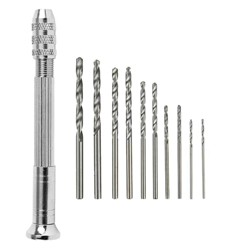 Kleine Handbohrer - 3,54x0,5 Zoll kleines Handwerkswerkzeug, Schmucknadelstift, 0,5-3,2 mm Twist Bohrer Bits Set | Haltbares leichte Präzisionshandbuch Rotary Bohrerset für Harz -Holz -Lederpapierproj von Fmzrbnih