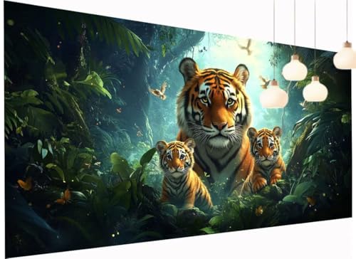 Diamond Painting XXL 100x200 cm, Diamant Painting Bilder Wald DIY Tiger Diamond-Painting Erwachsene, 5D Mosaik Bastelset Erwachsene Runden Full Drill Stickerei Arts Craft für Home Wand Decor S2-1040 Diamond Painting XXL 100x200 cm, Diamant Painting Bilder Wald DIY Tiger Diamond-Painting Erwachsene, 5D Mosaik Bastelset Erwachsene Runden Full Drill Stickerei Arts Craft für Home Wand Decor S2-1040 von Fneuexng