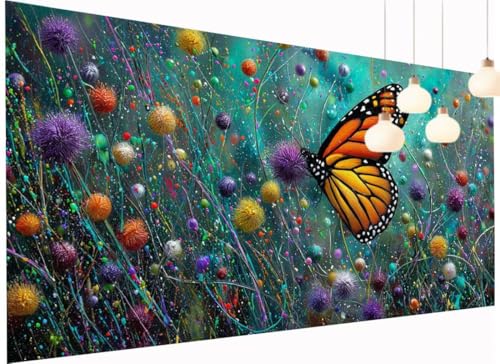 Diamond Painting XXL 40x80 cm, Diamant Painting Bilder Abstrakt DIY Schmetterl Inchg Diamond-Painting Erwachsene, 5D Mosaik Bastelset Erwachsene Runden Full Drill Stickerei Arts für Home Decor S2-632 von Fneuexng
