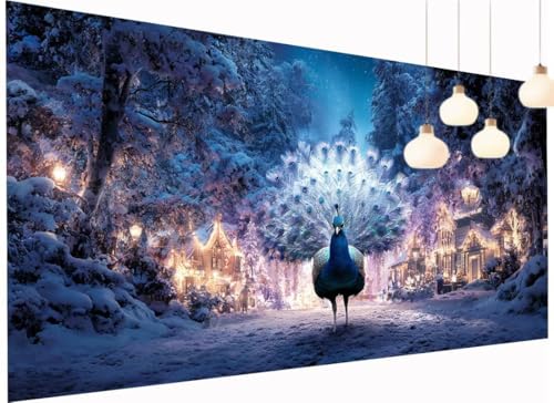 Diamond Painting XXL 90x180 cm, Diamant Painting Bilder Dschungel DIY Pfau Diamond-Painting Erwachsene, 5D Mosaik Bastelset Erwachsene Runden Full Drill Stickerei Arts Craft für Home Decor S2-1076 Diamond Painting XXL 90x180 cm, Diamant Painting Bilder Dschungel DIY Pfau Diamond-Painting Erwachsene, 5D Mosaik Bastelset Erwachsene Runden Full Drill Stickerei Arts Craft für Home Decor S2-1076 von Fneuexng