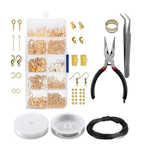 Fnfhsa 10 Gitter Schmuck Perlen Draht Werkzeug Schmuck DIY Halskette Material Kombination Handwerkzeugzange Set Hummerschnalle Handgefertigt von Fnfhsa