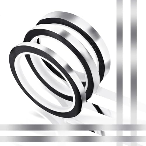 Fnfhsa 3 Stück Washi-Klebeband Aus Massiver Folie, Dekoratives Abdeckband, Metallisches Spiegelband für Wanddekoration, Grafikkunst, Klebeband, Basteln Fnfhsa 3 Stück Washi-Klebeband Aus Massiver Folie, Dekoratives Abdeckband, Metallisches Spiegelband für Wanddekoration, Grafikkunst, Klebeband, Basteln von Fnfhsa