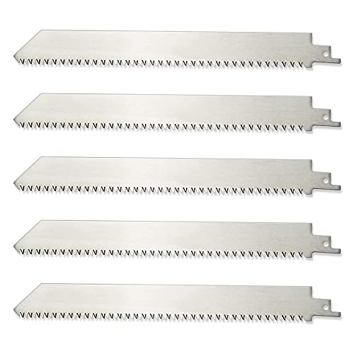 Fnfhsa 5 Pack 9 8TPI Unlackiertes Edelstahl SäGe Blatt zum Einfrieren Von Fleisch und Knochen Schneiden Schnitt von Fnfhsa