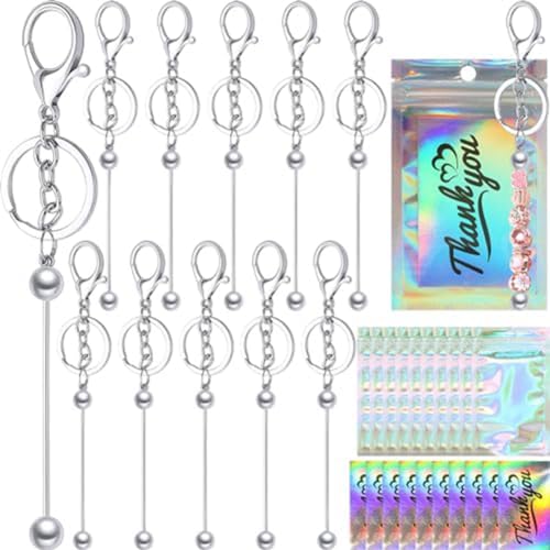 Fnfhsa Beadable Keychain Bars Metallperlen-Schlüsselanhänger-Set für DIY-Bastelprojekte Herstellung Fnfhsa Beadable Keychain Bars Metallperlen-Schlüsselanhänger-Set für DIY-Bastelprojekte Herstellung von Fnfhsa