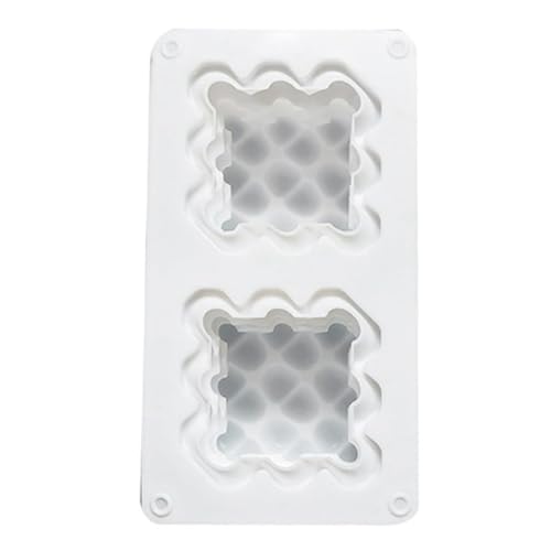 Fnfhsa Candle Mold Quadratische Kerzenform Silikon Valentinstag Herzkerzenform 2 Hohlraum Herzblasen 3D-Blasenform für Seife, Harz, DIY von Fnfhsa