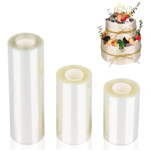 FngyuyeUIB 3 Stück Folie Wiederverwendbar Tortenfolie, Acetat Kuchenstreifen, Transparent Acetat Rolle Verdicken, Acetat Folie Wiederverwendbar, Verwendet für Geburtstagstorte Dekoration Dessert FngyuyeUIB 3 Stück Folie Wiederverwendbar Tortenfolie, Acetat Kuchenstreifen, Transparent Acetat Rolle Verdicken, Acetat Folie Wiederverwendbar, Verwendet für Geburtstagstorte Dekoration Dessert von FngyuyeUIB
