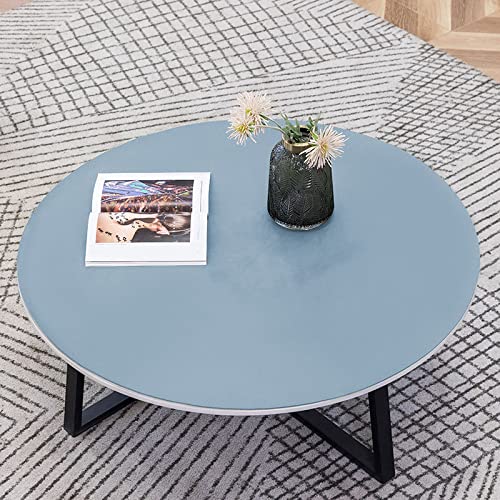 Fnho Tischdecke Gartentischdecke,hochwertig gefertigtes Tischtuch,Rundes PVC-Leder-Tischset, ölbeständige und waschbare Tischdecke, Blau A, 50 cm Durchmesser von Fnho