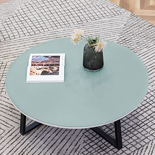 Fnho Tischdecke Größe wählbar,waschbare Küchentischabdeckung,Rundes PVC-Leder-Tischset, ölbeständige und waschbare Tischdecke,Grün B,60cm Durchmesser von Fnho