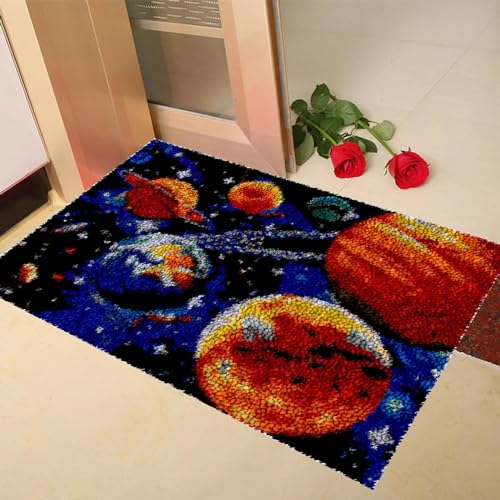Knüpfteppich Zum Selber Knüpfen Fantasy Planet Latch Hook Kits mit vorgedrucktem Muster für Erwachsene und Kinder DIY Handgemachter Latch Hook DIY Teppich 31x45in Knüpfteppich Zum Selber Knüpfen Fantasy Planet Latch Hook Kits mit vorgedrucktem Muster für Erwachsene und Kinder DIY Handgemachter Latch Hook DIY Teppich 31x45in von FnnEmg