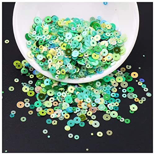 Konfetti 2500 teile / sack Multi Größe 2mm 3mm 4mm flache runde lose pailletten mischen transparent matte farben pailletten paillettes for hochzeit konfetti Oblique unique konfetti ( Color : Mix Green von FnnEmg