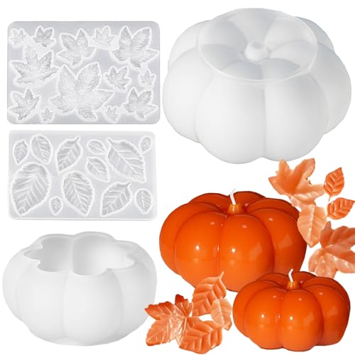 Kürbisblatt-Silikonformen-Set, Kürbis-Kerzenformen zur Kerzenherstellung, einzigartige Ahornblatt-Harzform, Halloween, Erntedankfest, Silikonform für Epoxidharz, Kunst, Handwerk, Heimdekoration, 4 Kürbisblatt-Silikonformen-Set, Kürbis-Kerzenformen zur Kerzenherstellung, einzigartige Ahornblatt-Harzform, Halloween, Erntedankfest, Silikonform für Epoxidharz, Kunst, Handwerk, Heimdekoration, 4 von Foaryoer
