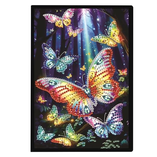 Focart DIY Diamond Painting Notebook Kit, Theme of Butterfly, Special Shaped Diamond Art Notebook Journal Sketchbook for Writing & Drawing Focart DIY Diamond Painting Notebook Kit, Theme of Butterfly, Special Shaped Diamond Art Notebook Journal Sketchbook for Writing & Drawing von Focart