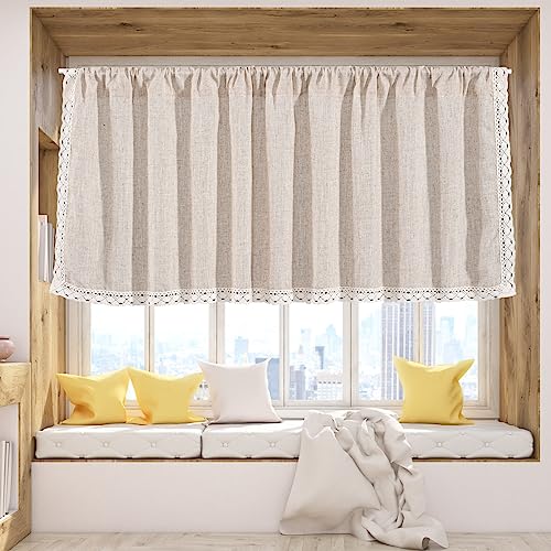 Focenat 1 Stück Kurze Scheibengardine B150xH45cm Leinen Baumwolle Bistrogardine Vorhang Boho Beige Kurzstore Gardinen Fensterschal Kurzgardinen für Wohnzimmer Küche Schlafzimmer Badezimmer Dekoration Focenat 1 Stück Kurze Scheibengardine B150xH45cm Leinen Baumwolle Bistrogardine Vorhang Boho Beige Kurzstore Gardinen Fensterschal Kurzgardinen für Wohnzimmer Küche Schlafzimmer Badezimmer Dekoration von Focenat