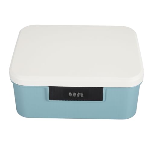 Abschließbarer Aufbewahrungskoffer, Abschließbare Box, Robuste Konstruktion, Doppelschichtige Code-Aufbewahrung, Multifunktional für den Bürogebrauch (Blue) von Focket