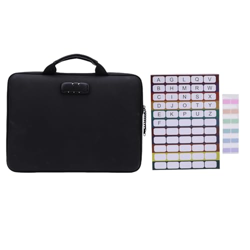 Focket Fireproof Datei Organizer, 13 Taschendatei Ordner Fireproof Dokumentkasten mit Sperre Hard -Shell -Fall, Sicherer Speicherdateiordner Wichtiger Dokument Organizer für von Focket