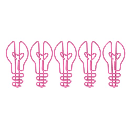 Fockety 100 Stück Bürroklammern, Glühbirnenform, Lustige Mini-Büroklammern, Niedliche Bürroklammer MIT KUNSTSTOFFBOX für (PINK) von Fockety