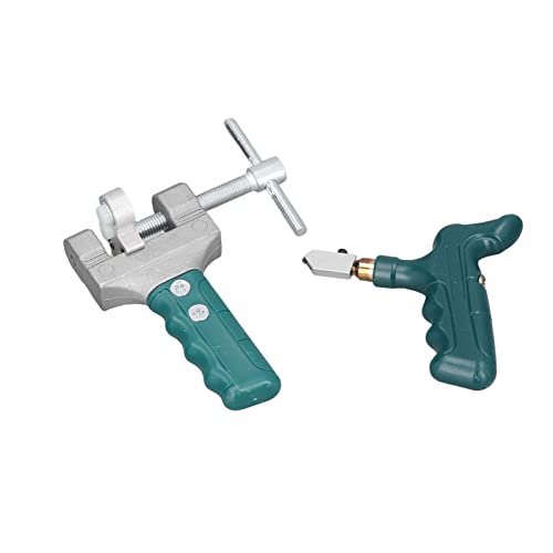 Fockety 2 In 1 Glasfliensenschneider-Werkzugsatz, Handgefereier Fliessenöhner aus Hartlegierung, Fliessenschneider-Handwerksatz, Easy Glide Glas- & Fliesenschneider, Glasbrechzange von Fockety