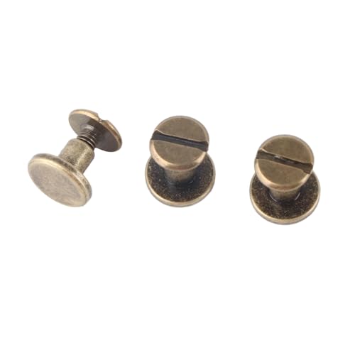 Fockety 20pcs Kupfer Messing Flat Head Nipfeln Nägel für Gepäckkleidung Reparatur Kupfer Nieten für Lederkappe (6.5MM) von Fockety
