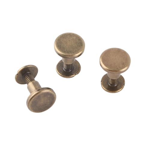 Fockety 20pcs Kupfer Messing Flat Head Nipfeln Nägel für Gepäckkleidung Reparatur Kupfer Nieten für Lederkappe (8 mm) von Fockety