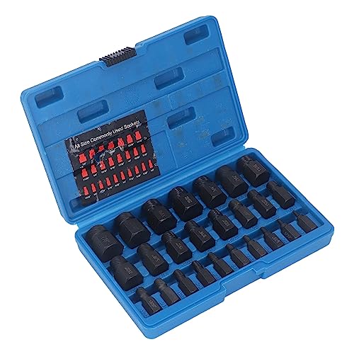 Fockety 25-Teiles Schrubenausdreher-Set, Sechskant-Multi-Spline-Easy-Out-Bolzenausdreer-Set, BescheichsigterschrubenauStreinsatz Abgerundeter Gernentferner aus CR Mo Fockety 25-Teiles Schrubenausdreher-Set, Sechskant-Multi-Spline-Easy-Out-Bolzenausdreer-Set, BescheichsigterschrubenauStreinsatz Abgerundeter Gernentferner aus CR Mo von Fockety