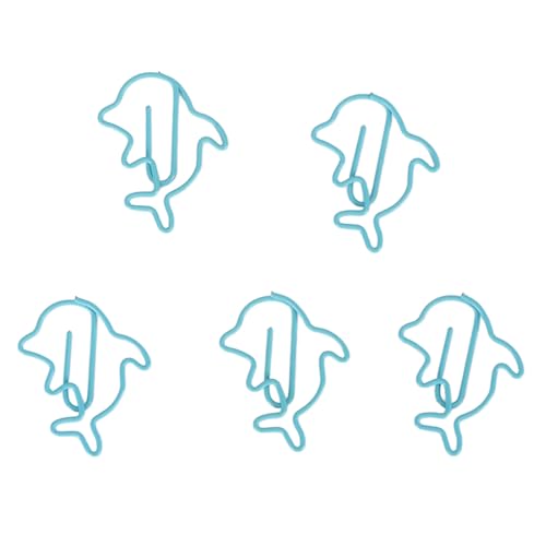 Fockety Bürroklammern in Tierform, 100 Stück, Niedliche Büroklammern Im Delfin-stil, Lesezezeklammern, Bürrobeledarf für Organisation von Dokumenten für Schüchler und Lehrer Fockety Bürroklammern in Tierform, 100 Stück, Niedliche Büroklammern Im Delfin-stil, Lesezezeklammern, Bürrobeledarf für Organisation von Dokumenten für Schüchler und Lehrer von Fockety