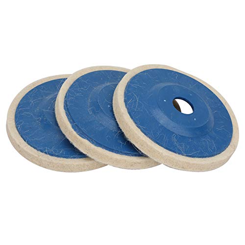 Fockety Buffing Pad Wheel Premium 4 Zoll Wollpolierrad 3 Stcs für Glaskeramik Metall Plastik Schmuckmöbel Auto Marmorpolier von Fockety