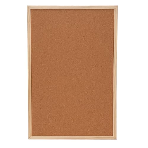 Fockety CORK Board Bulletin Board, 15.75 X 23,62 Zoll Holz Gerahmt Doppelseitig Corkboard, Bürobrett für Wanddekoration, Große Wand mit der Wandmontage für Schule, Zuhause, Büro von Fockety