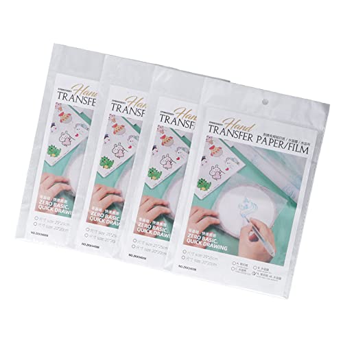 Fockety DIY Stickerei Praktisches Transferpapier für Heimhandwerk, Set von 4 Packs und Stichstabilisator, 16 Blätter, Einfach zu Bedienen für Stickereien und Heimgebrauch von Fockety