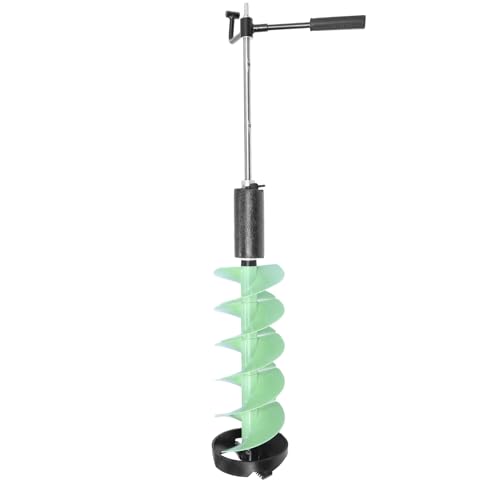 Fockety Eisbohrer, 8 Zoll Durchmesser, Elektrier EiScoscher-Bohrer Aus-Nylon MIT Zentrierspitz und 70 Cm Verlängern, Kabelloser Eisbohrer, Pfostenlochgrä Zumsissischen von Fockety