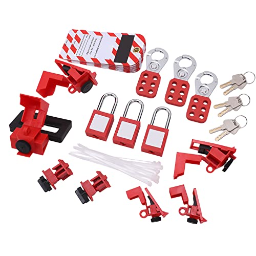 Fockety Elektrische Verriegelungs-Tagout-Set MIT Haspeln, Klemm-und Universell-leistungsschalter-Verriegelungs, Loto-, Leistungsschalter-Verriegelungsvorrichtung, von Fockety