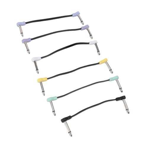 Fockety Guitar Patch -Kabel, 16 Cm 6,35 Mm 1/4 Zoll Effekt Pedal Board Kordnordkabel Pedalkabel 90 Grad Flexible Effekt Pedalkabel für Schallgeräte von Fockety