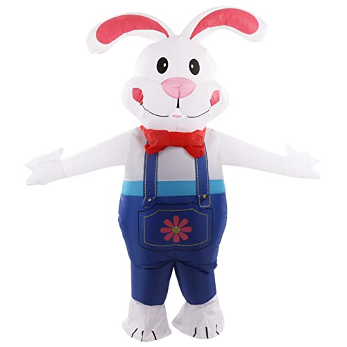 Fockety Kaninchen Kostüm, 190t Wasserdichtes Polyester Tuch Anti -Tränensimerwendbares Faltbares Osterhasen Kostüm 22,4in Schulterbreite Aufblasbares Kostü von Fockety