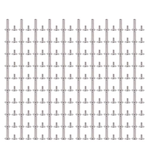 Fockety Ledernieten Kit, 100 Sets Nieten für Leder Doppelkappe Nieten für Kleidungsstoffe, Leder Crafting Nietwerk für Reparaturen für Reparaturen Kleidungschuhe Taschen Gürtel (3 * 10 * 6mm) von Fockety