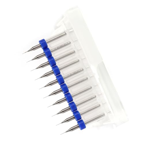Fockety Micro -Bohrer -Bits Kit Reibungsloser Abladungsreste für PCB 10pcs Carbid Bohrer für Lötlöcher, Leicht zu Wechseln (0,2 mm) von Fockety
